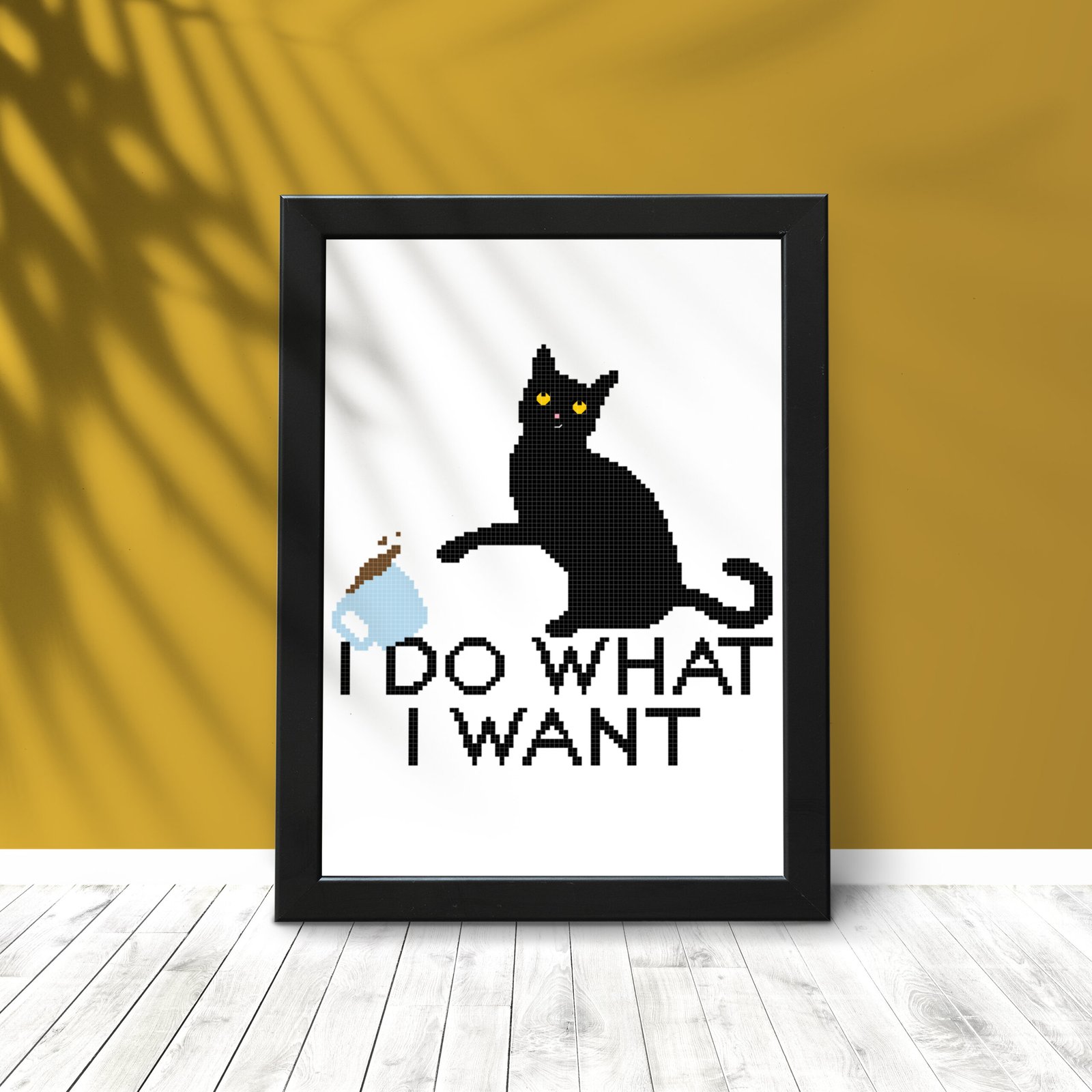 defiant cat i do what i want funny void cat cross stitch pattern pdf download