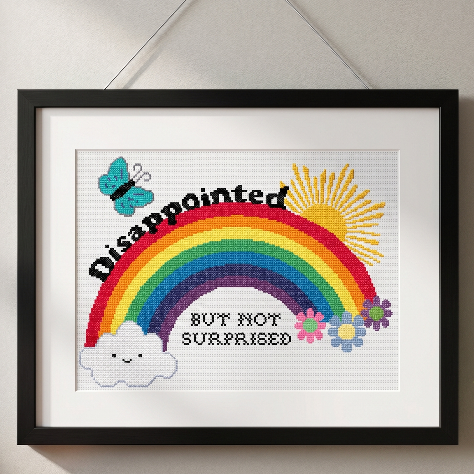 Disappointed But Not Surprised Rainbow Cross Stitch Pattern (PDF Download) - Image 2
