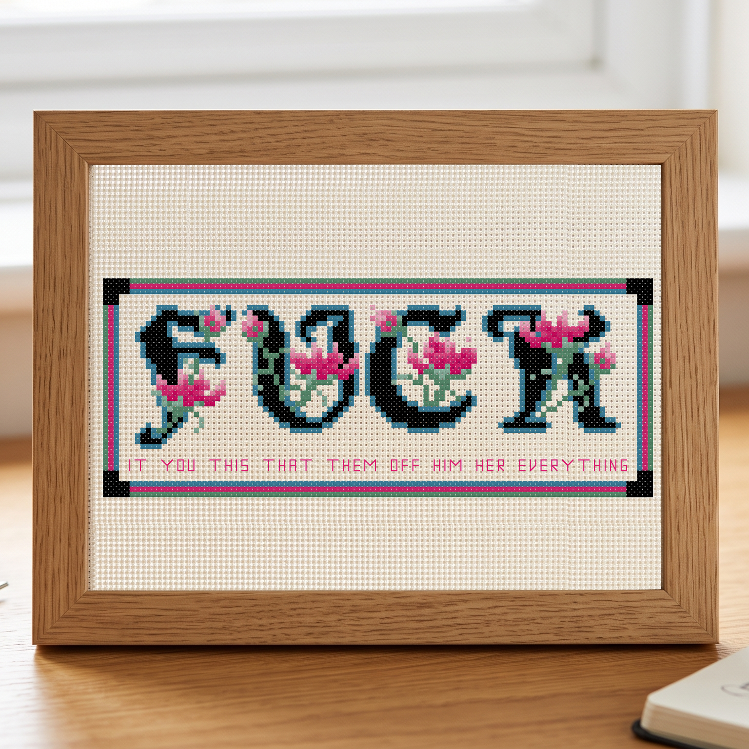 Floral Fuck It You This That Everything Cross Stitch Pattern (PDF Download) - Image 2