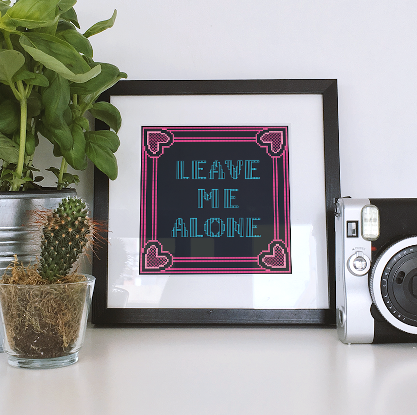 leave me alone cross stitch pattern introvert digital pdf download