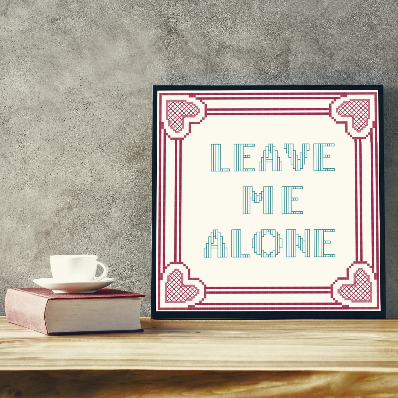 leave me alone cross stitch pattern introvert digital pdf download