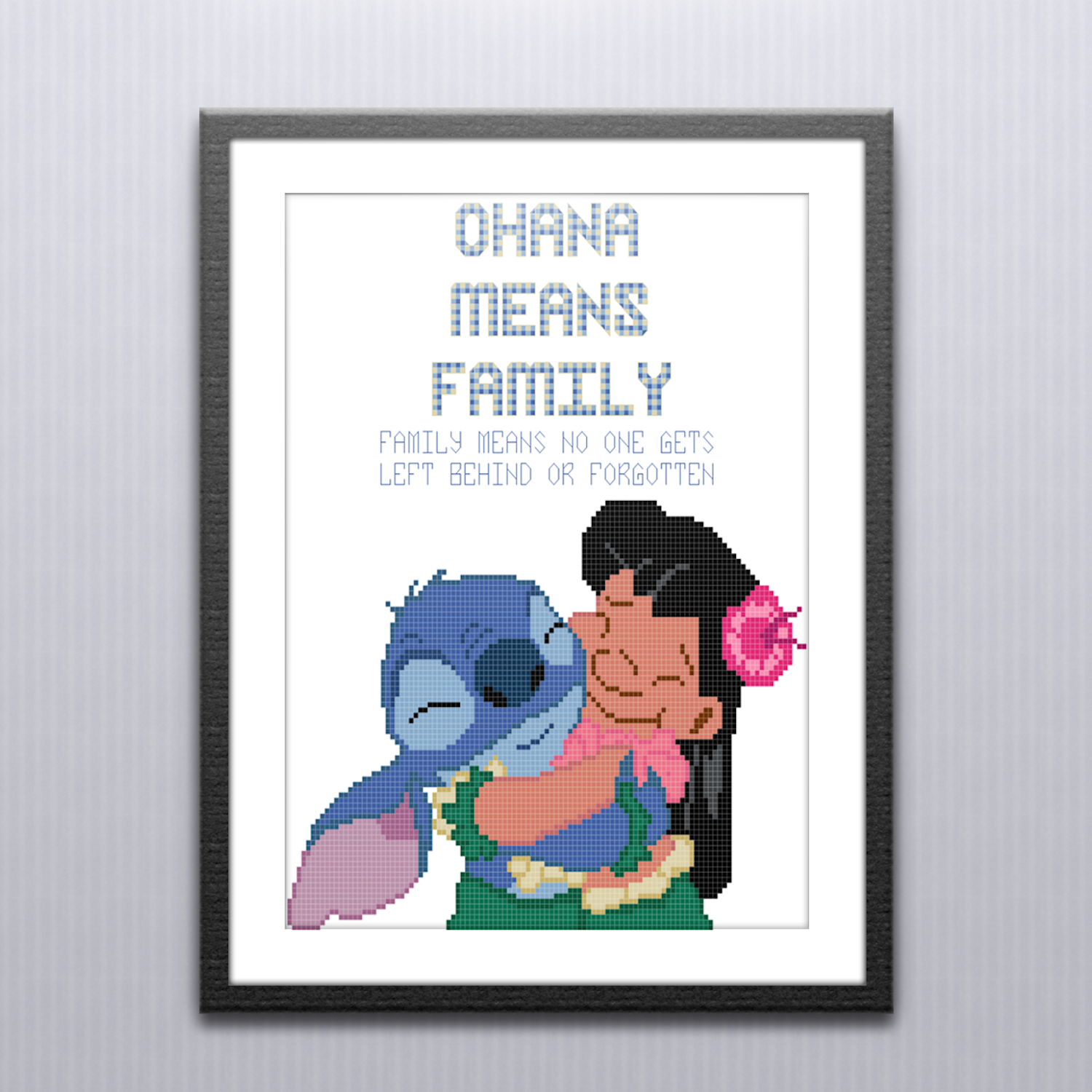 lilo stitch disney ohana family cross stitch pattern
