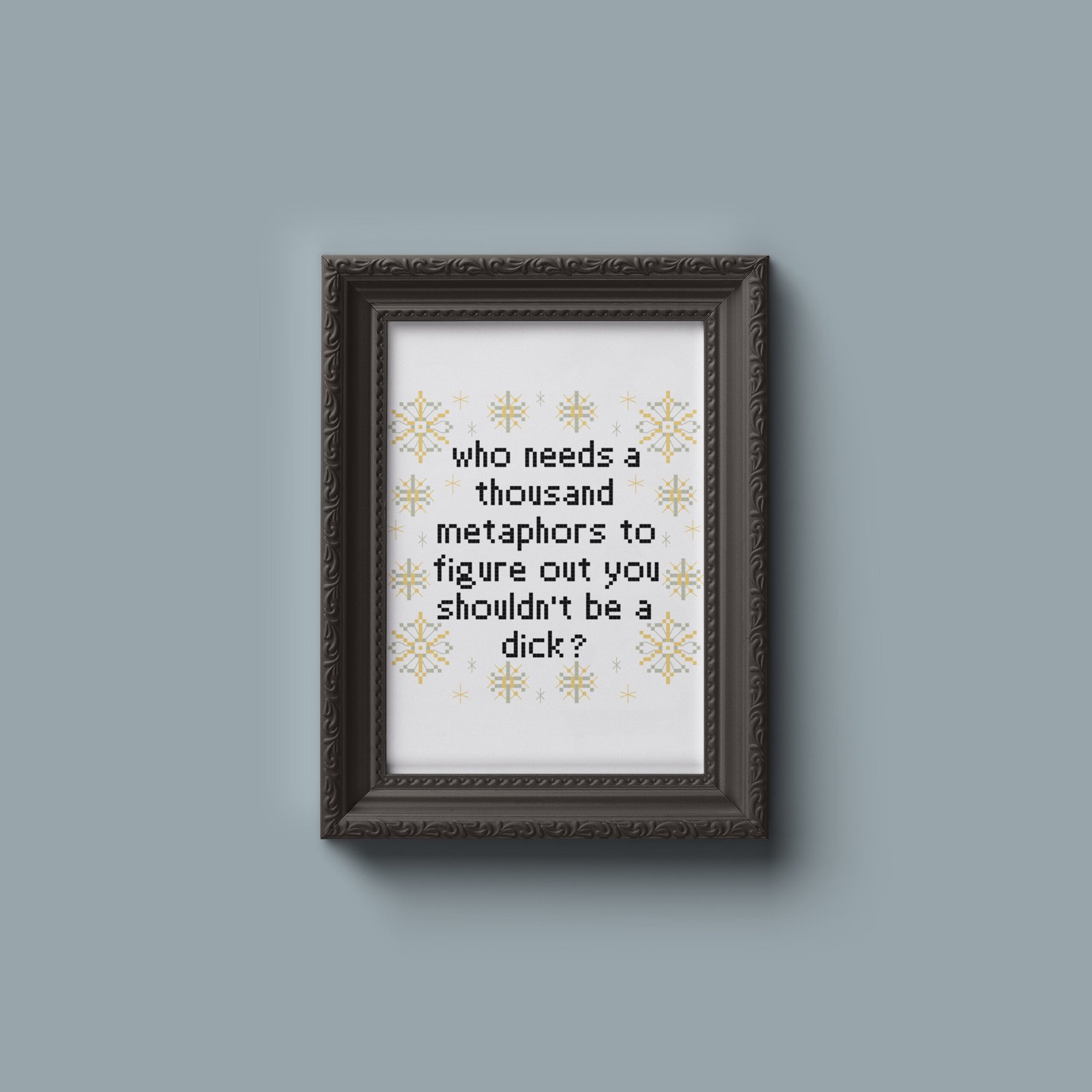 bo burnham metaphor dick quote comedy funny cross stitch pattern subversive quote pdf