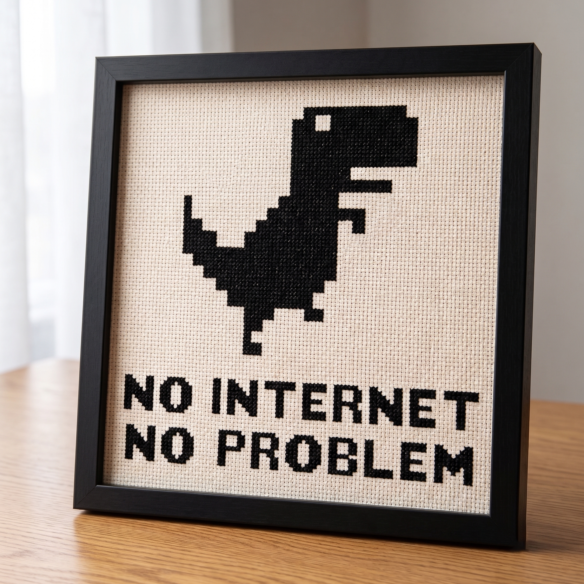 No Internet No Problem Dino Cross Stitch Pattern (PDF Pattern) - Image 2