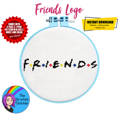 friends logo cross stitch pattern free